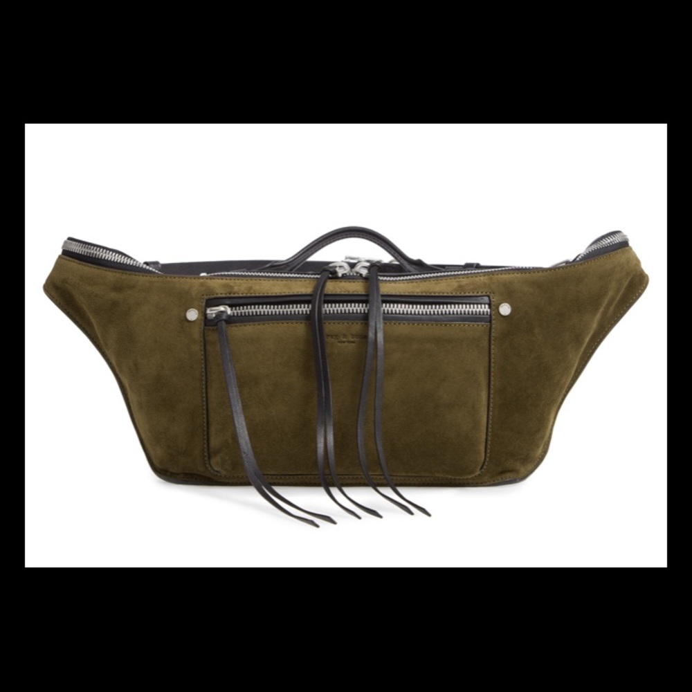 Rag & Bone Suede Elliot Fanny Pack in Olive